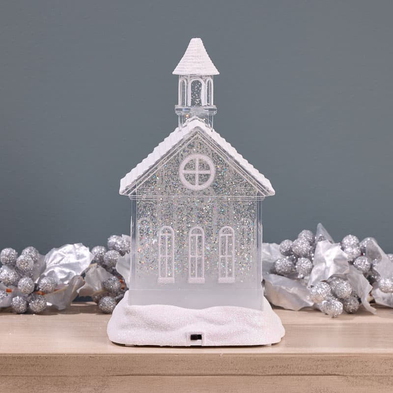 Cracker Barrel Acrylic Church Glitter Globe