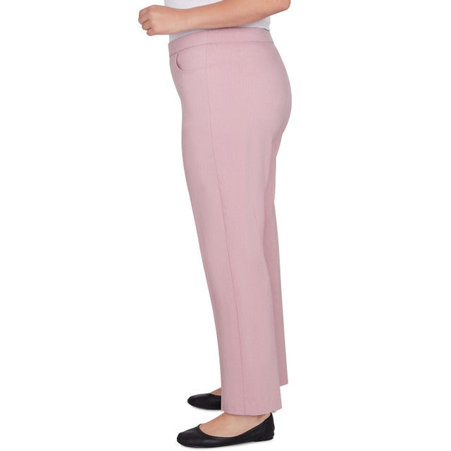 Alfred Dunner Women's Millennium Faux Fly Front Average Length Pant - ROSE HEATHER