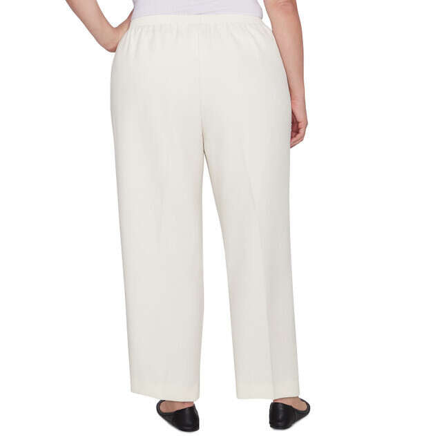 Alfred Dunner Women's Classic Accord Elastic Waist Medium Length Pant - IVORY