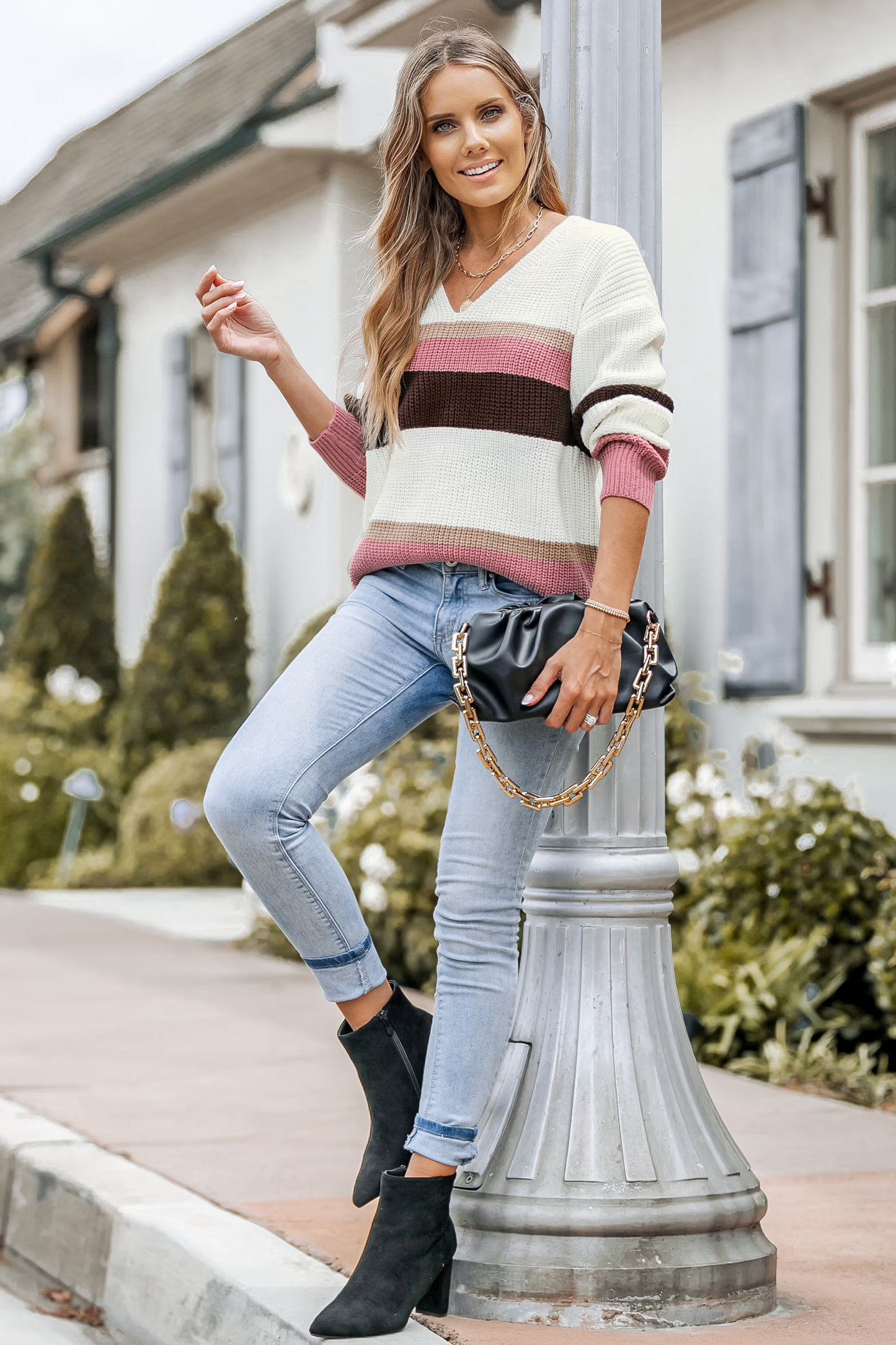 Cupshe Striped Drop Sleeve Rib Sweater (x3)