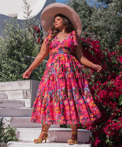 JessaKae Hibiscus Dress - Fuchsia Floral