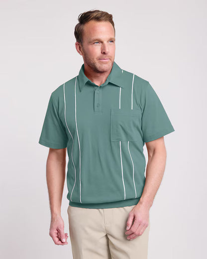 BLAIR John Blair Piped Banded-Bottom Polo