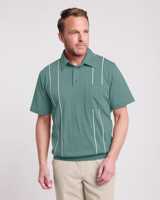 BLAIR John Blair Piped Banded-Bottom Polo