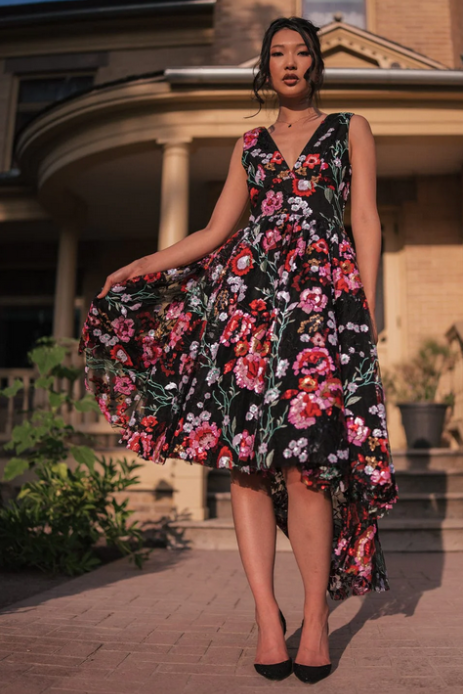 JessaKae Ebony Rose Dress - Black