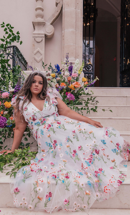 JessaKae Margaret Midi Dress - White Floral