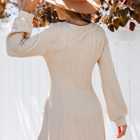 Cupshe Puff Long Sleeve V-Neck Midi Dress