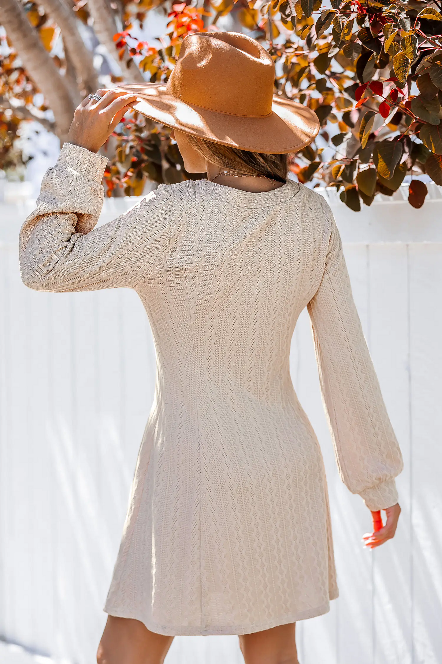 Cupshe Puff Long Sleeve V-Neck Midi Dress