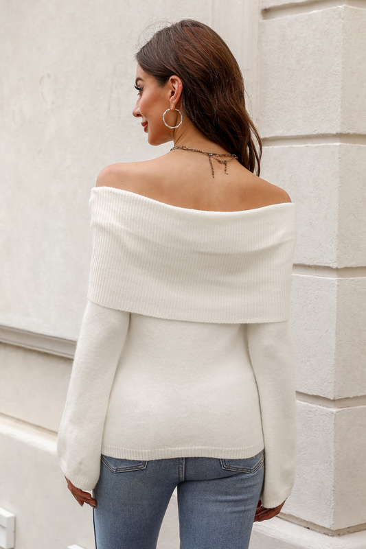 Cupshe Warm Hugs Foldover Off-the-Shoulder Sweater (x2)