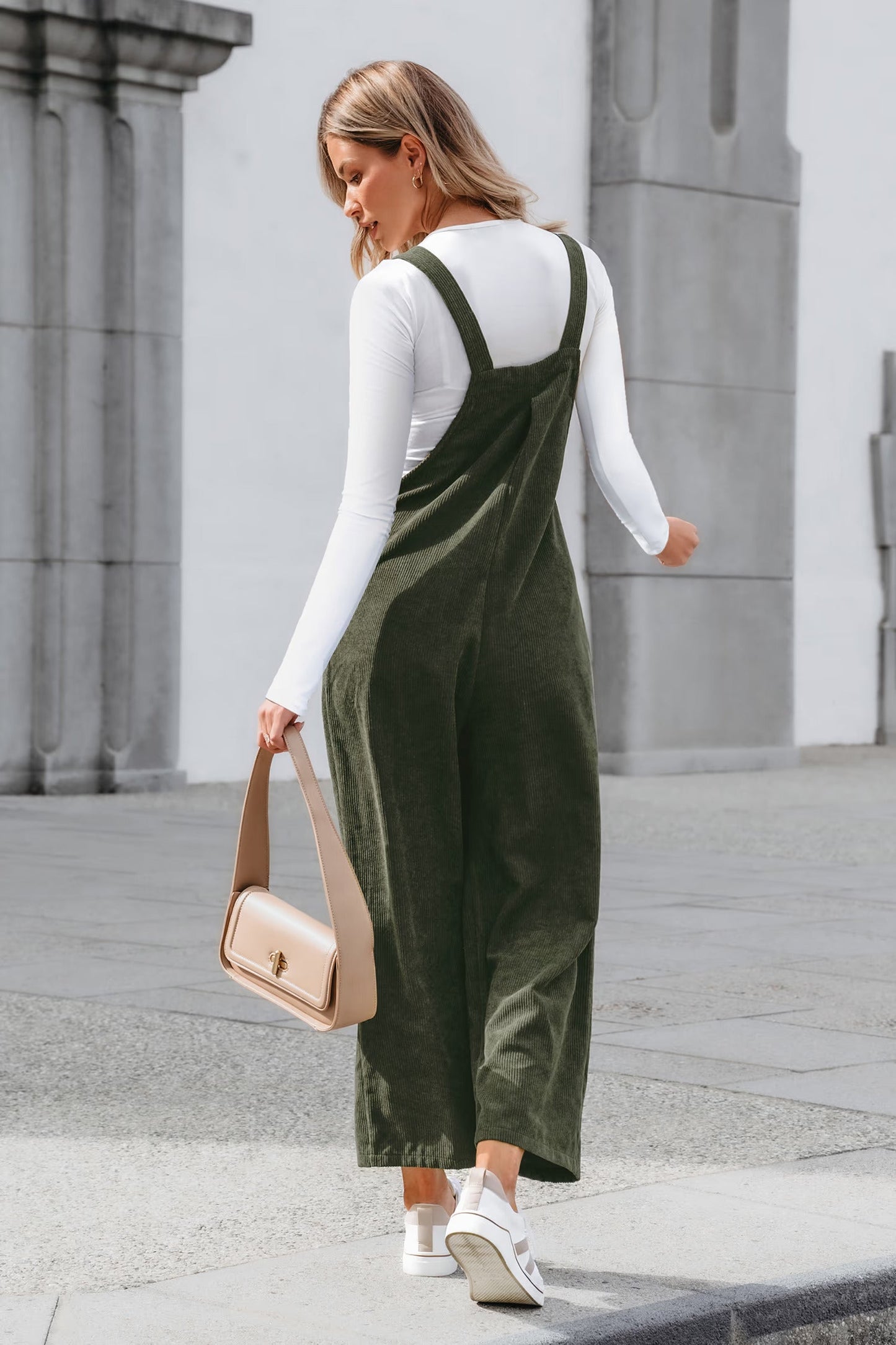 Cupshe Corduroy Square Neck Jumpsuit