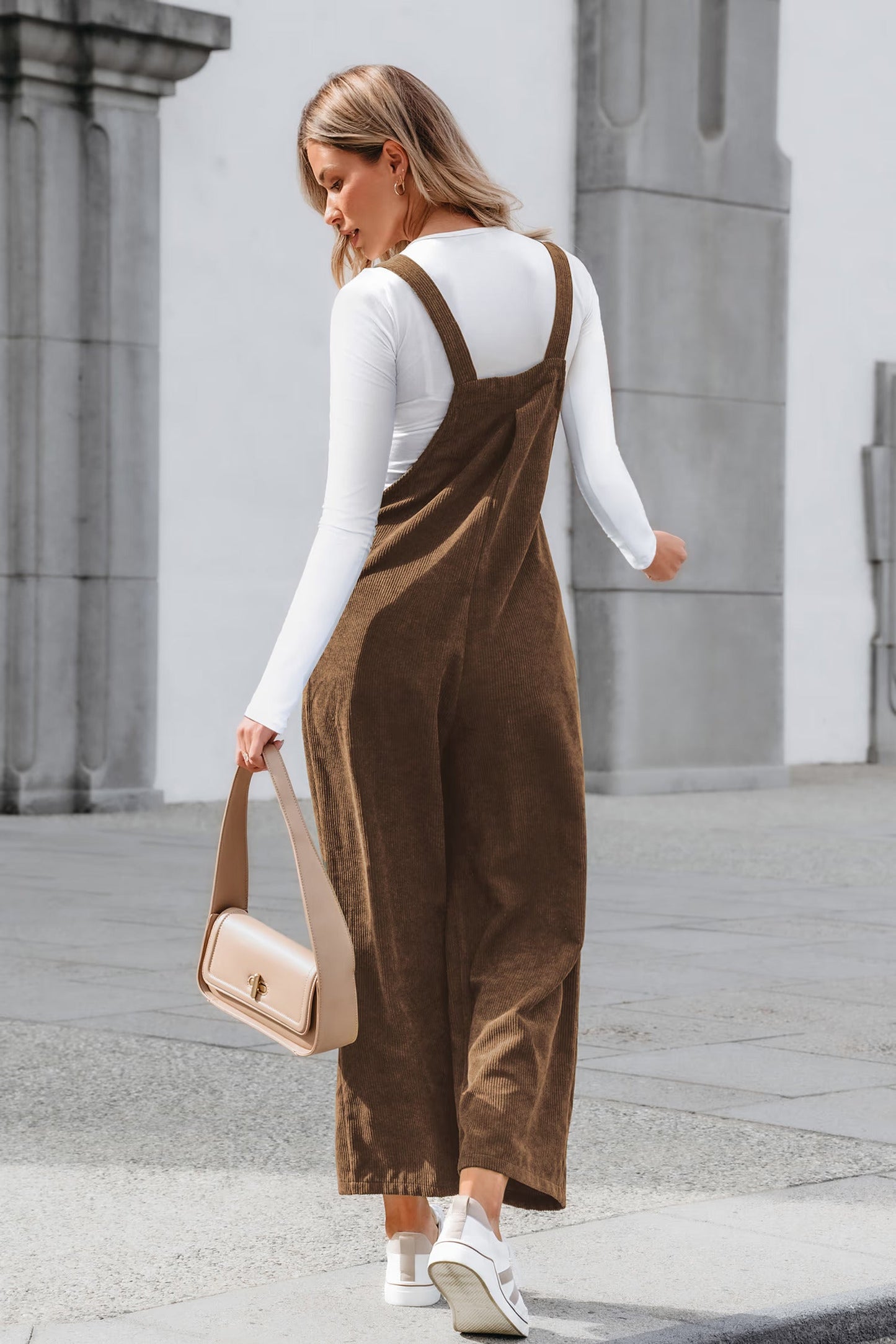 Cupshe Corduroy Square Neck Jumpsuit