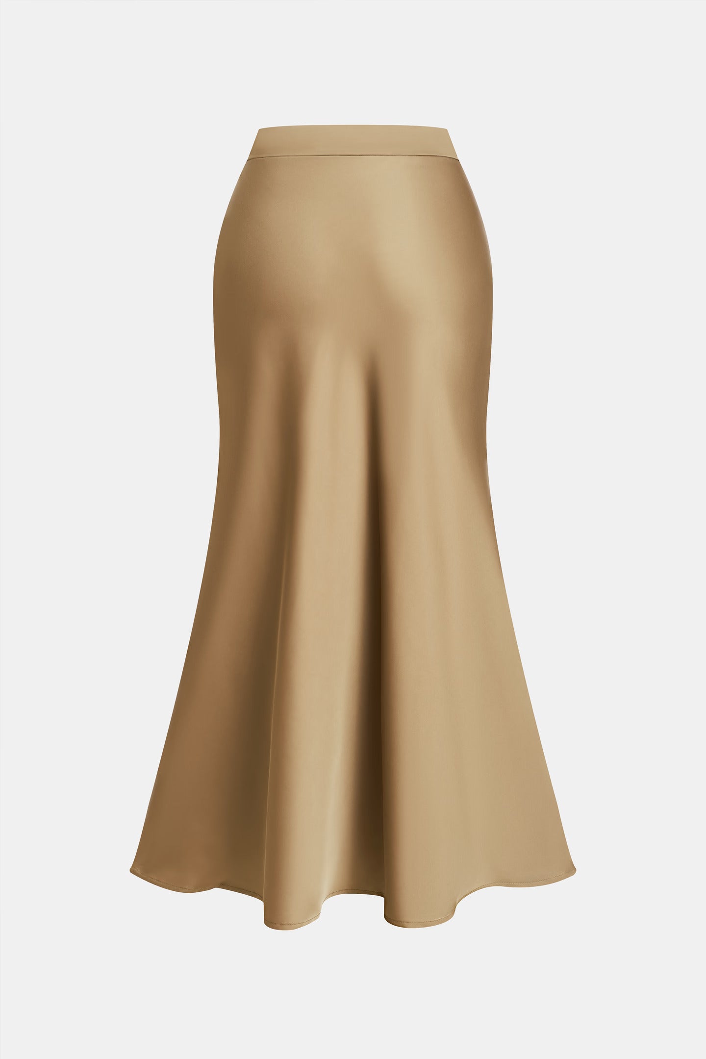 Cupshe Light Brown Satin Midi Skirt (x2)