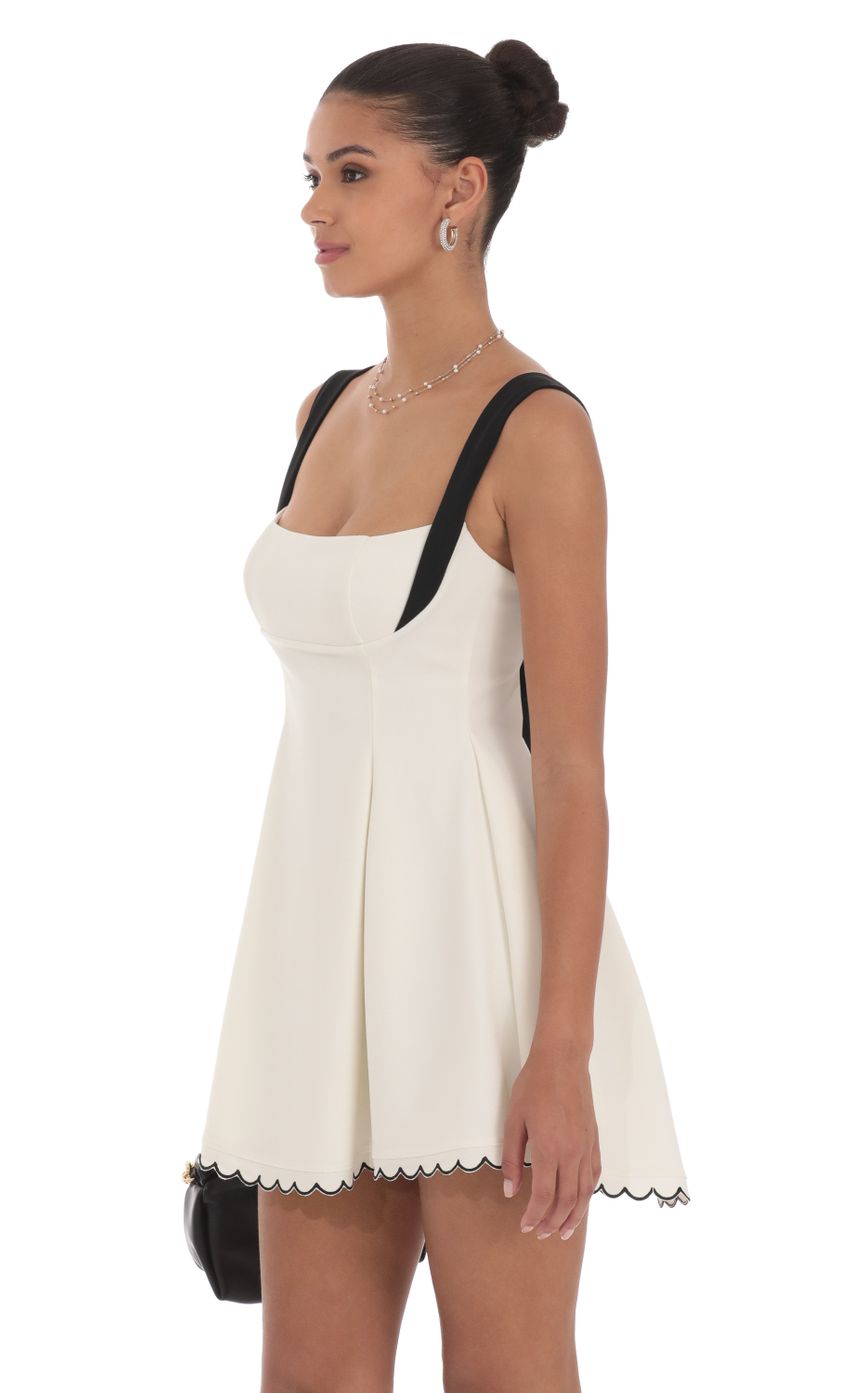Lucy In The Sky Scallop Hem Fit and Flare Dress in White