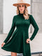 Cupshe Green Standing Collar Long Sleeve Jersey Dress(x2)