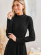 Cupshe NewBlack Standing Collar Long Sleeve Knit Mini Dress(X2)