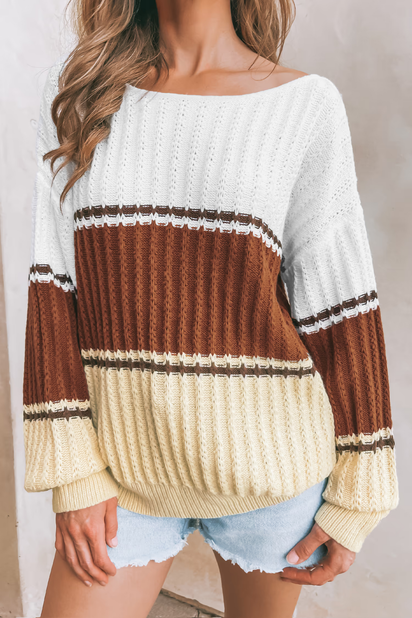 Cupshe Colorblock One-Shoulder Sweater (x2)