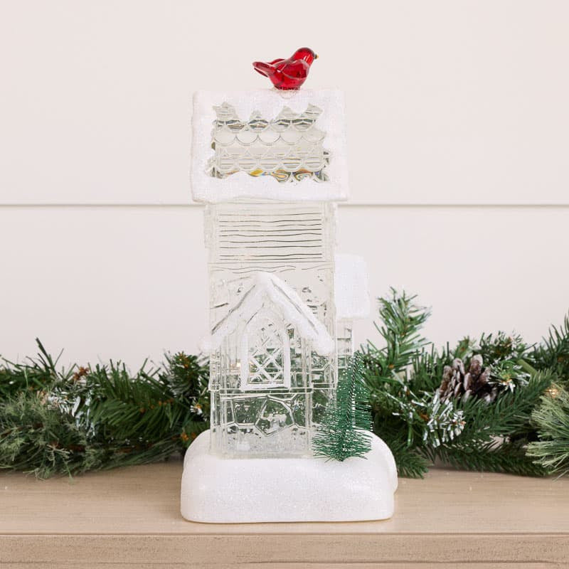 Cracker Barrel Cardinal On Roof Acrylic Glitter Globe