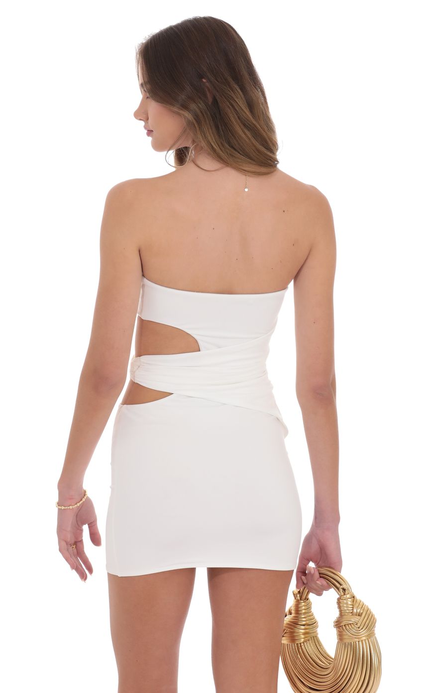 Lucy In The Sky Conch Cutout Bodycon Dress in White