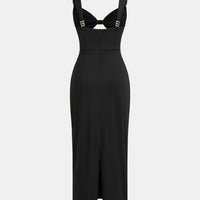 Cupshe x JoJo Black Diamond Neck Cutout Maxi Dress