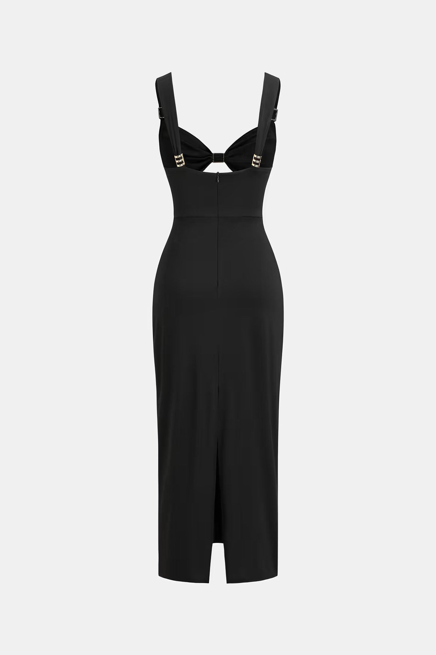 Cupshe x JoJo Black Diamond Neck Cutout Maxi Dress