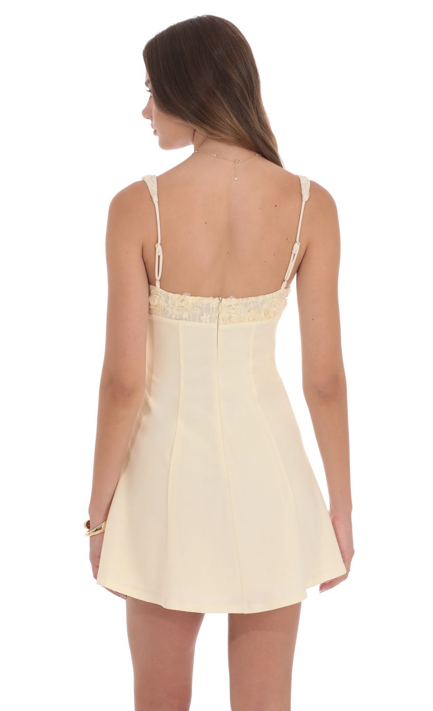 Lucy In The Sky Florette Bust Skater Dress in Cream
