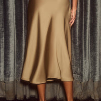 Cupshe Light Brown Satin Midi Skirt (x2)