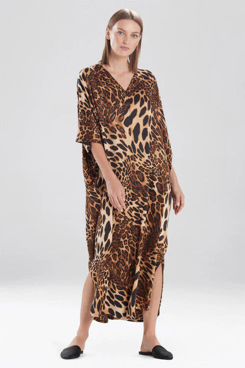 Natori Luxe Leopard Zip Caftan