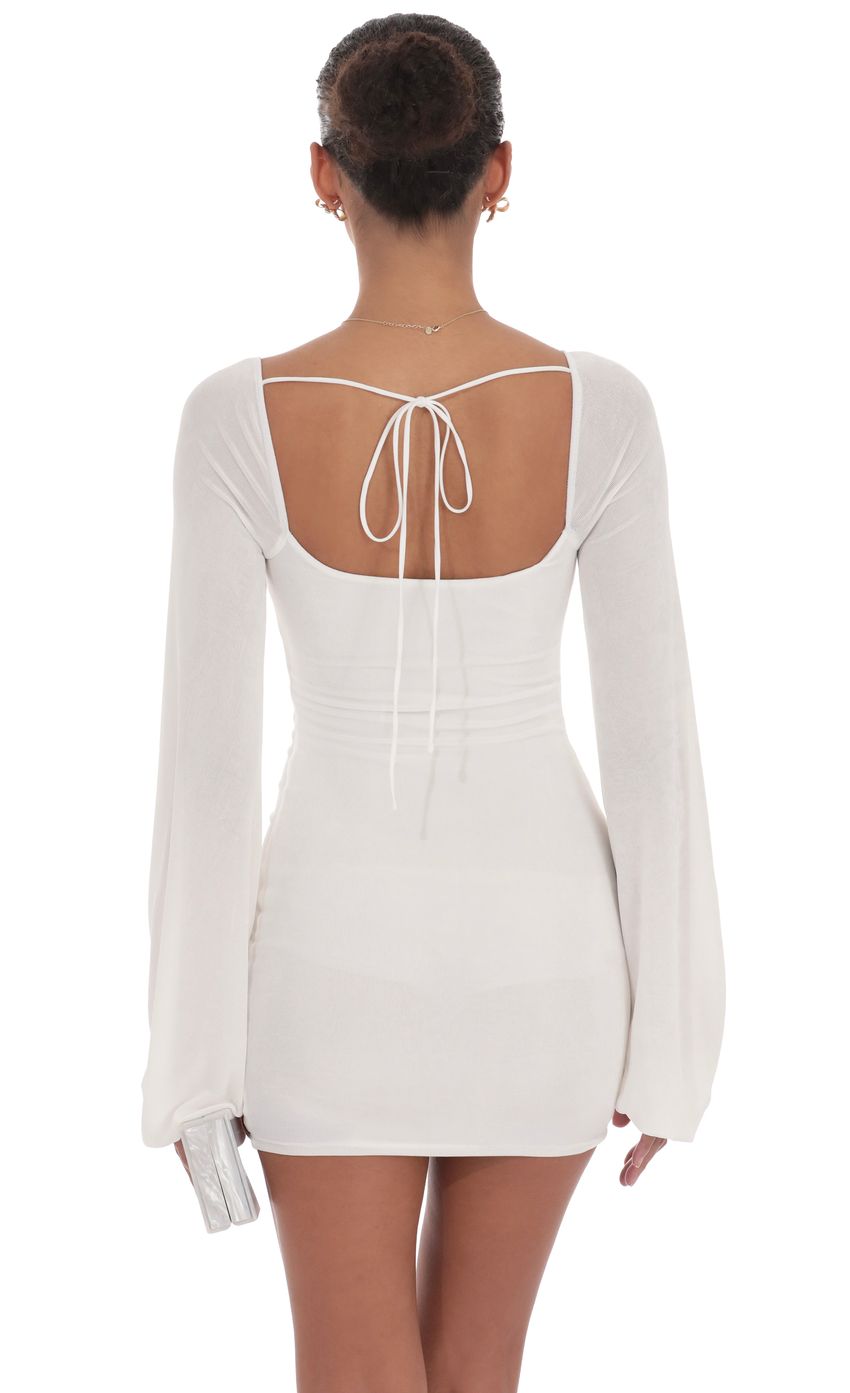 Lucy In The Sky Long Sleeve Bodycon Dress in White