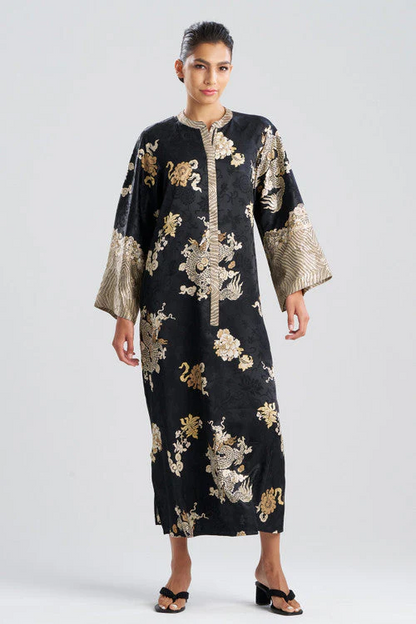 Natori Imperial Dragon Jacquard Zip Caftan