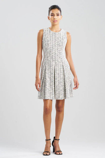 Natori Tweed Pleated Dress