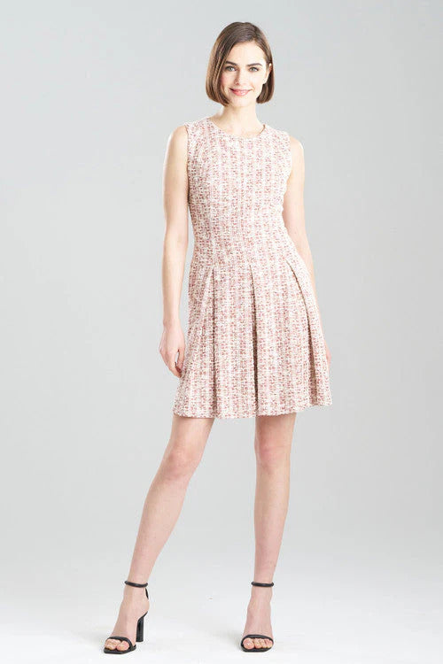 Natori Tweed Pleated Dress