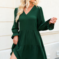 Cupshe V-neck Puff Sleeve Ruffle Mini Dress(X2)