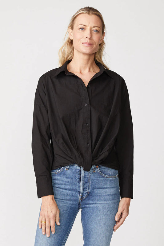 BAILEY/44 Women's Stateside Poplin Long Sleeve Front Twist Button Up Shirt