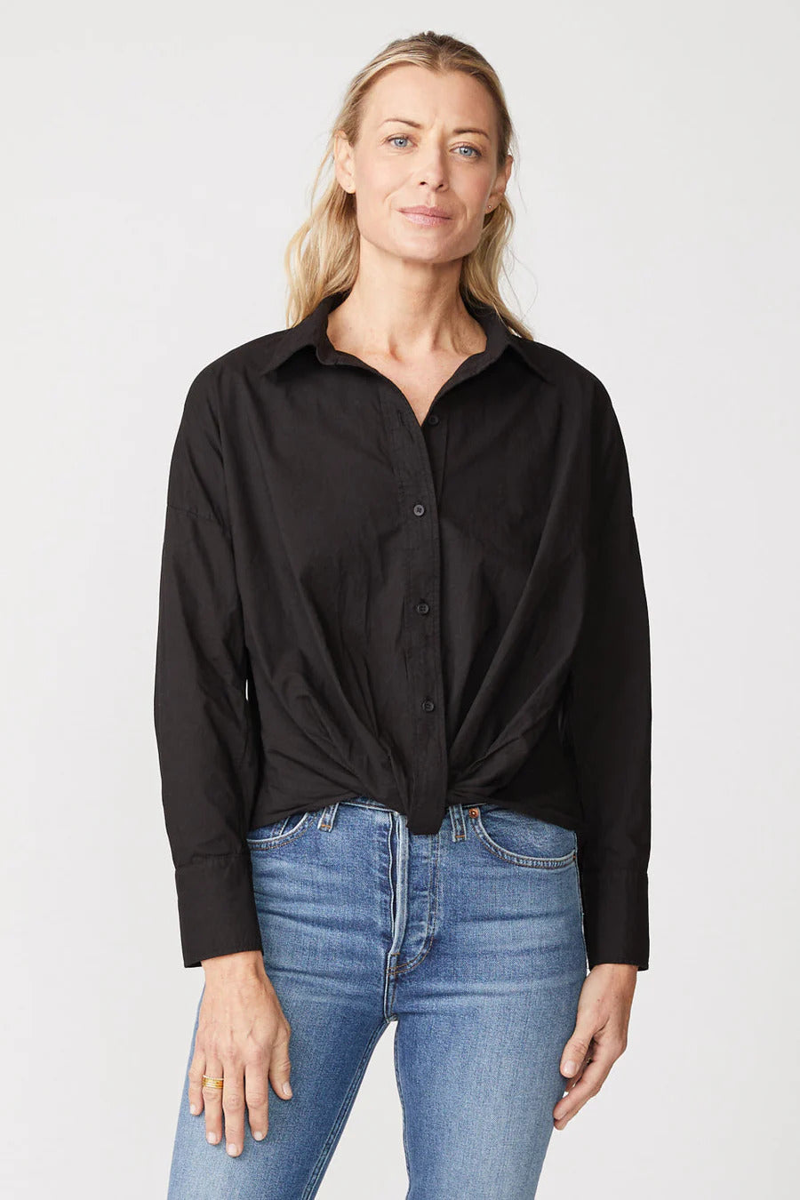 BAILEY/44 Women's Stateside Voile Long Sleeve Front Twist Button Up Shirt