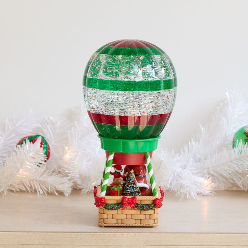 Cracker Barrel Christmas Balloon Glitter Globe