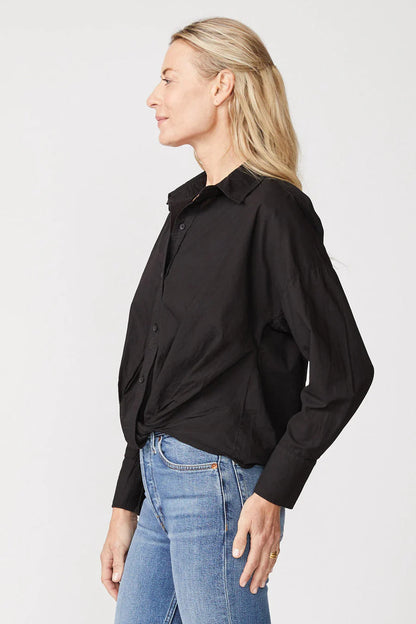 BAILEY/44 Women's Stateside Poplin Long Sleeve Front Twist Button Up Shirt
