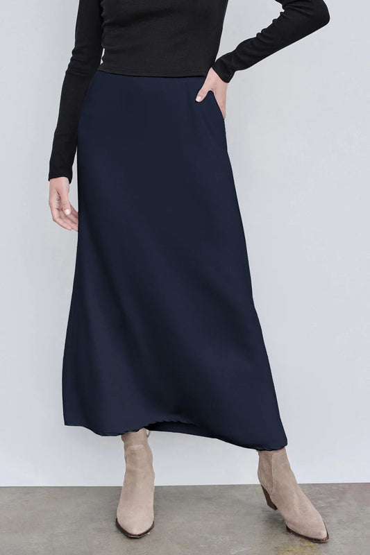 BAILEY/44 Women's Stateside Rib Bias Cut Skirt in New Navy
