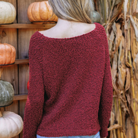 Cupshe Burgundy Popcorn Knit Sweater (x2)