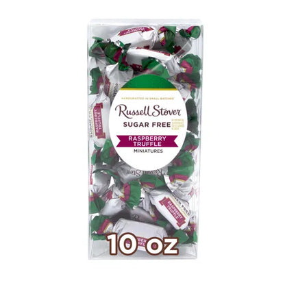 Russell Stover Chocolates Sugar Free Dark Chocolate Candy Raspberry Truffle Miniature, 10 oz. box