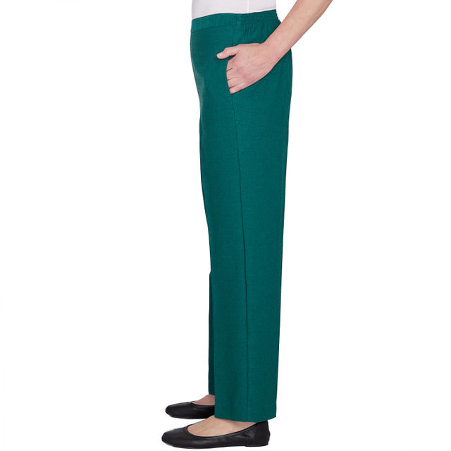 Alfred Dunner Women's Classic Emerald Isle Medium Length Pant - EMERALD