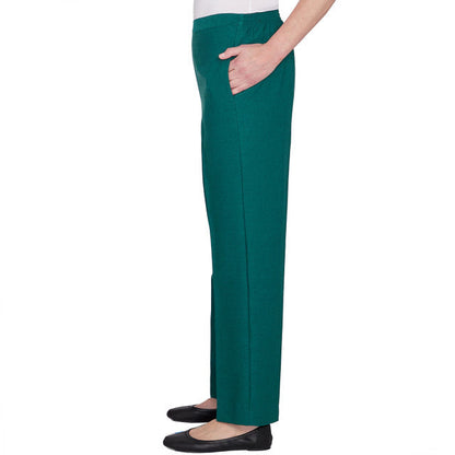 Alfred Dunner Women's Classic Emerald Isle Medium Length Pant - EMERALD