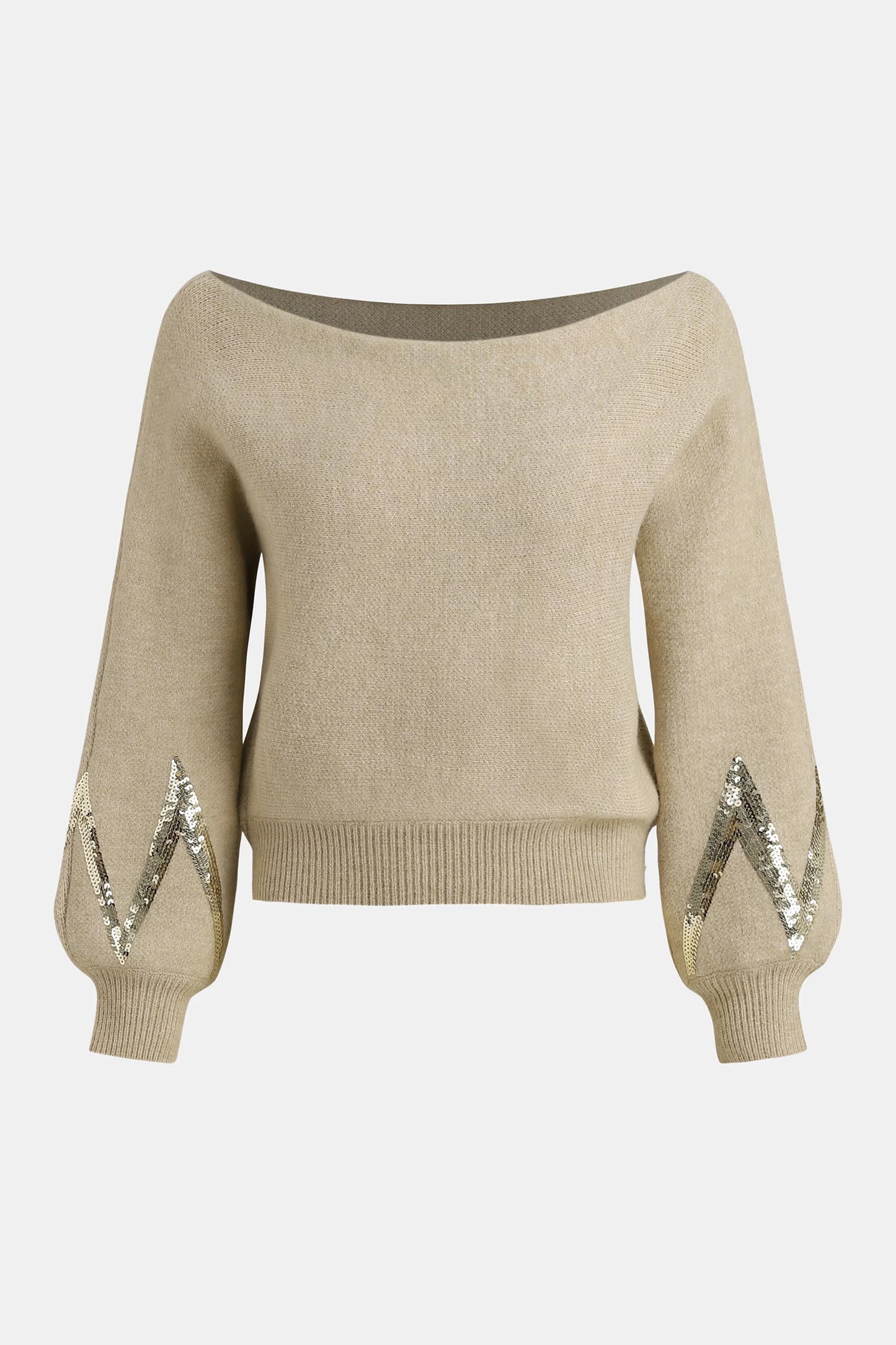 Cupshe x JoJo Gold Sequin Off-Shoulder Sweater