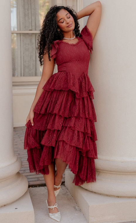 JessaKae Mia Dress - Burgundy