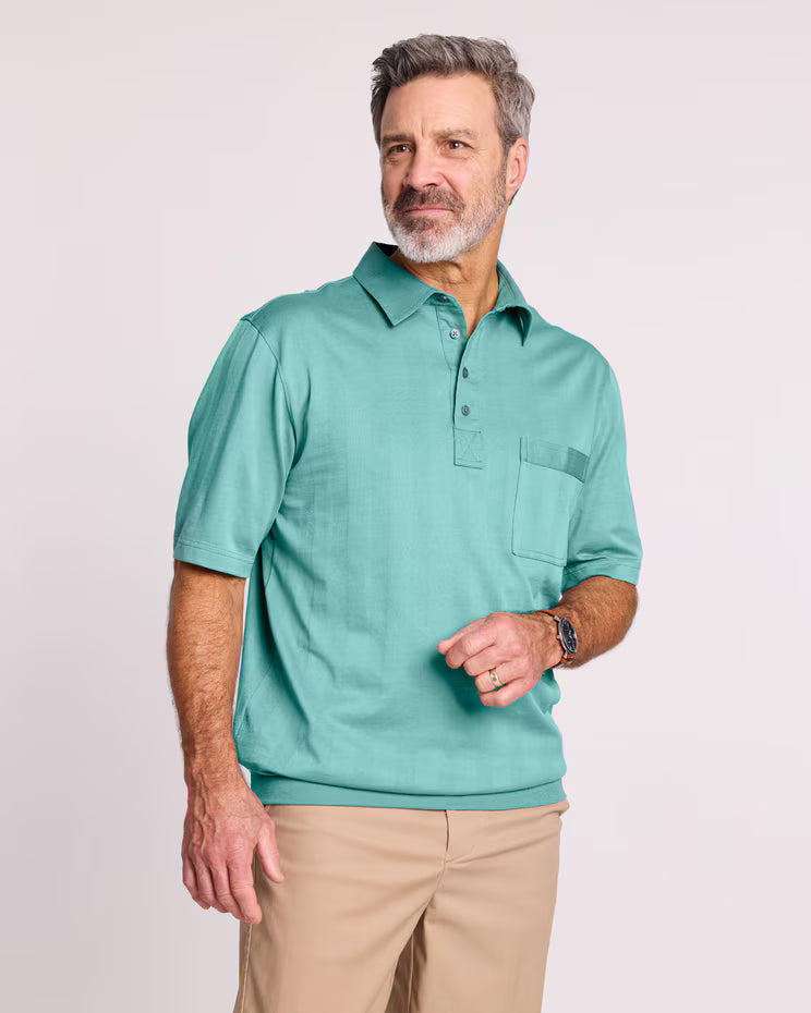 BLAIR John Blair Short-Sleeve Tone-on-Tone Polo