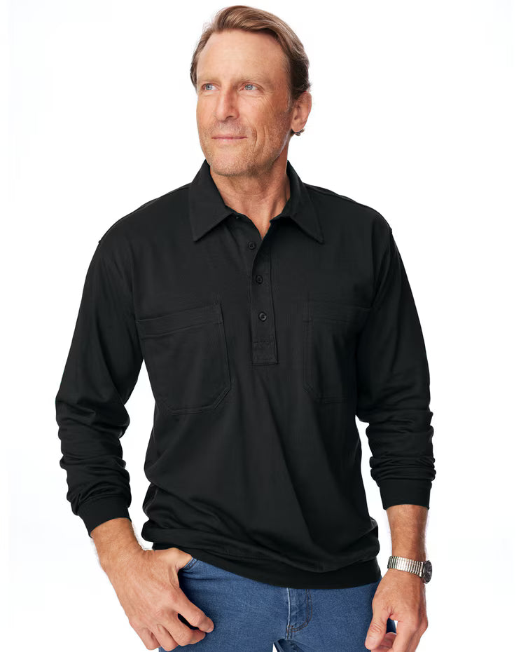 BLAIR John Blair Long-Sleeve Banded-Bottom Polo
