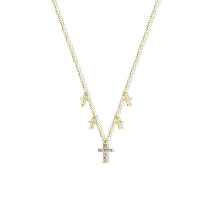 ARGENTO VIVO THE TINY MULTI CROSS NECKLACE