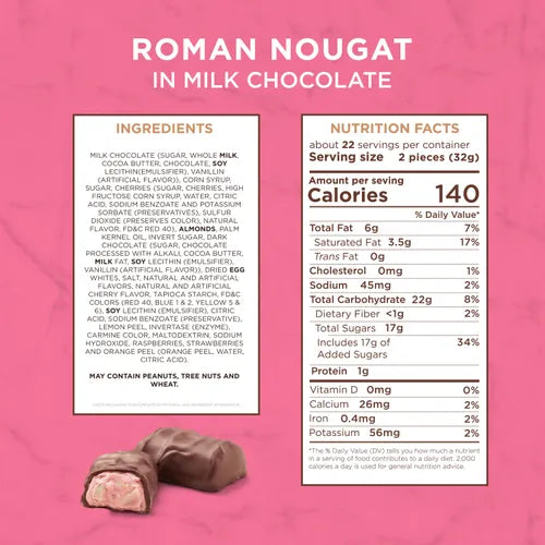 Russell Stover Chocolates Milk Chocolate Roman Nougats, 24 oz. bag
