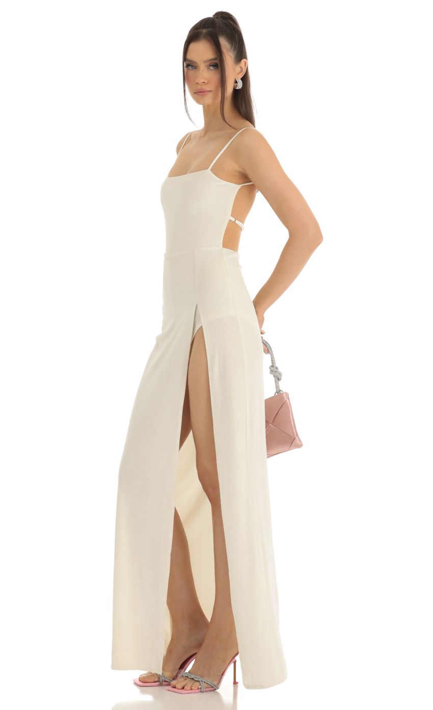Lucy in the Sky Velvet Maxi Dress in Beige