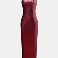 Cupshe x JoJo Red Wine Square Neck Sequin Maxi Dress