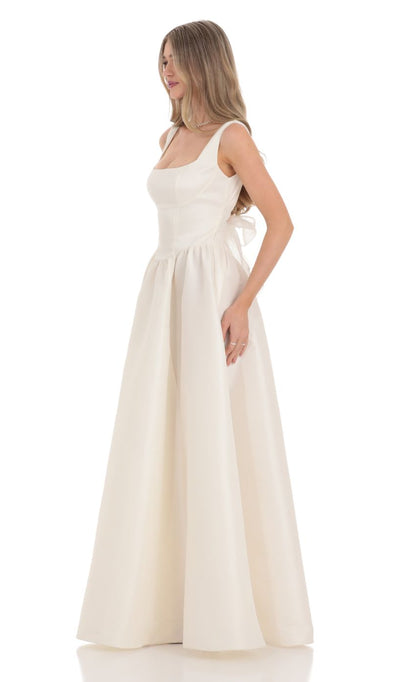 Lucy In The Sky Back Bow Gown in White