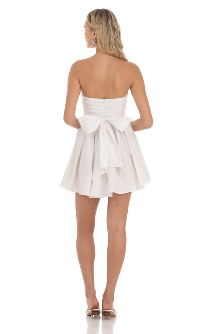 Lucy In The Sky Strapless A-line Dress in White